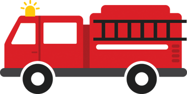 Tappeto vinile per bambini camion dei pompieri - TenStickers