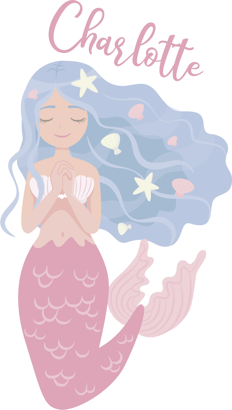 Tappeto vinile per bambini sirena colorata - TenStickers