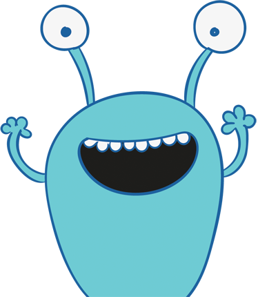 Tappeto vinile per bambini adesivo armadio mostro blu - TenStickers