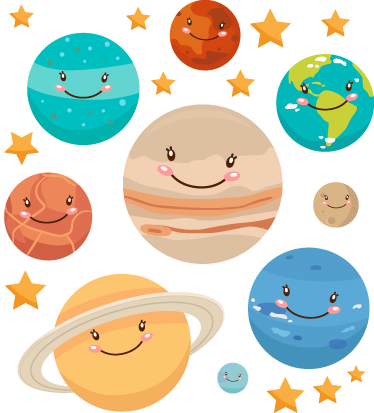 Tappeto vinile per bambini adesivi pianeti sistema solare - TenStickers