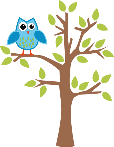 Tappeto vinile per bambini albero con gufo blu - TenStickers