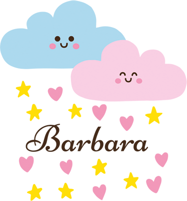Tappeto vinile per bambini nuvola blu e rosa con nome - TenStickers