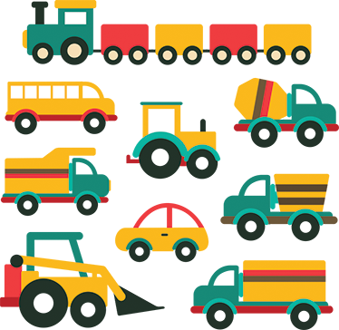 Tappeto vinile per bambini veicoli colorati - TenStickers