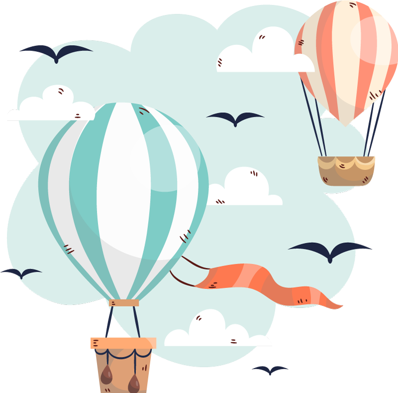 Tappeto vinile per bambini palloni e nuvole - TenStickers