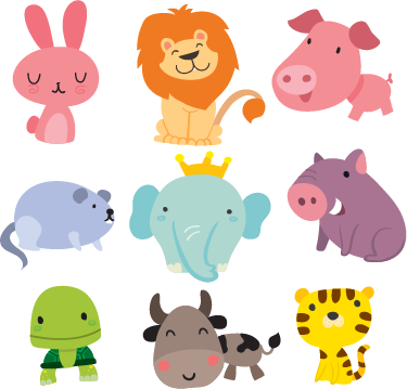 Tappeto vinile per bambini adesivi animali - TenStickers