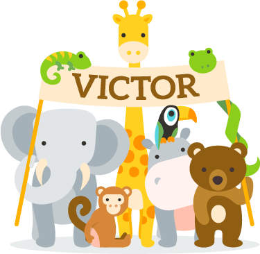 Tappeto vinile per bambini animali accoglienti con nome - TenStickers