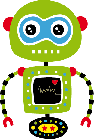 Tappeto vinile per bambini robot verde - TenStickers