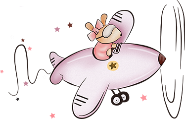 Tappeto vinile per bambini topino in aereo - TenStickers