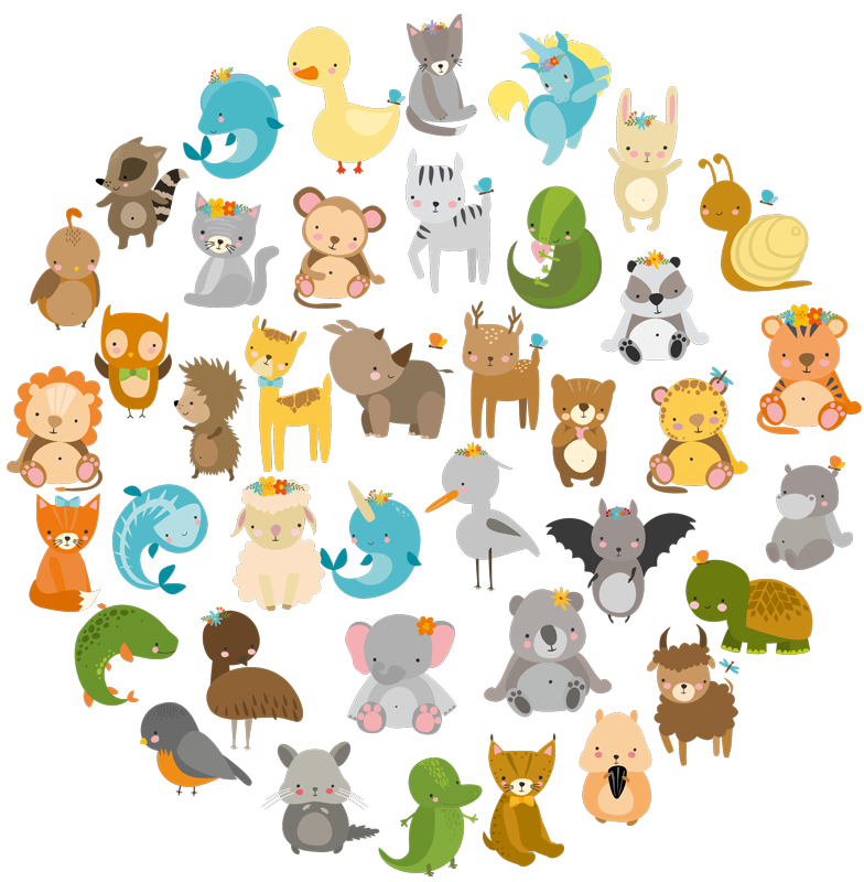 Tappeto vinile per bambini i miei animali dello zoo - TenStickers