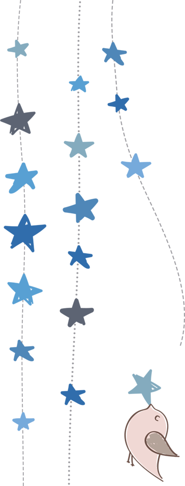 Tappeto vinile per bambini stelle blu e uccellino - TenStickers
