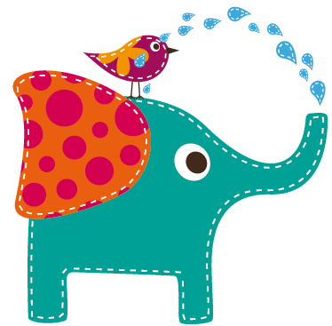 Tappeto vinile per bambini elefante che fa il bagno - TenStickers