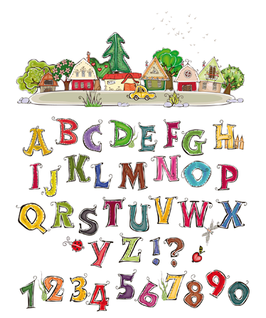 Tappeto vinile per bambini alfabeti e numeri colorati - TenStickers