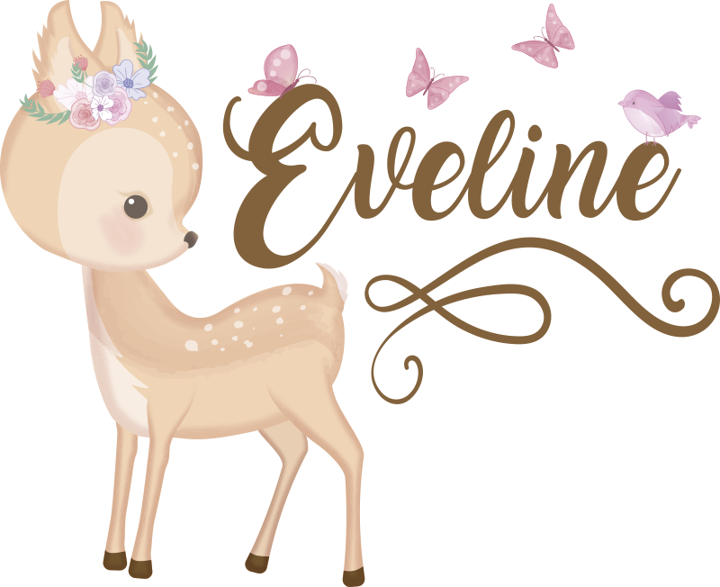 Tappeto vinile per bambini adesivo personalizzato cervo - TenStickers