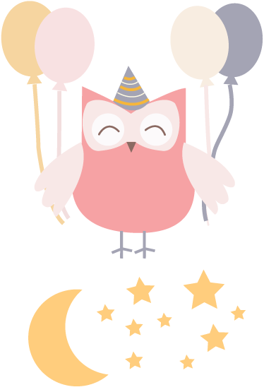 Tappeto vinile per bambini gufo festaiolo - TenStickers