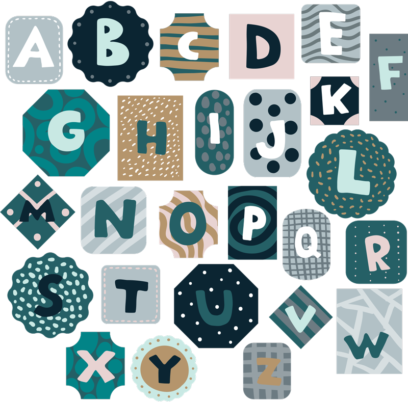 Tappeto vinile per bambini adesivi alfabetto nordico - TenStickers