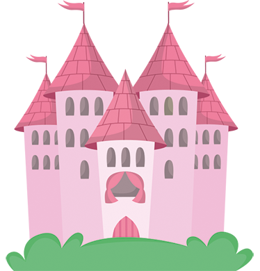 Tappeto vinile per bambini castello rosa - TenStickers
