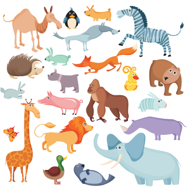 Tappeto vinile per bambini adesivi animali selvatici - TenStickers