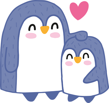 Tappeto vinile per bambini mamma e cucciolo di pinguino - TenStickers