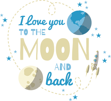 Tappeto vinile per bambini ti amo fino alla luna - TenStickers