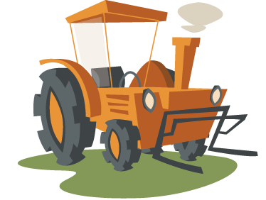 Tappeto vinile per bambini trattore arancione - TenStickers