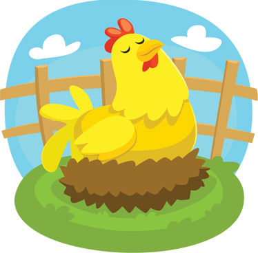 Tappeto vinile per bambini gallina in cova - TenStickers