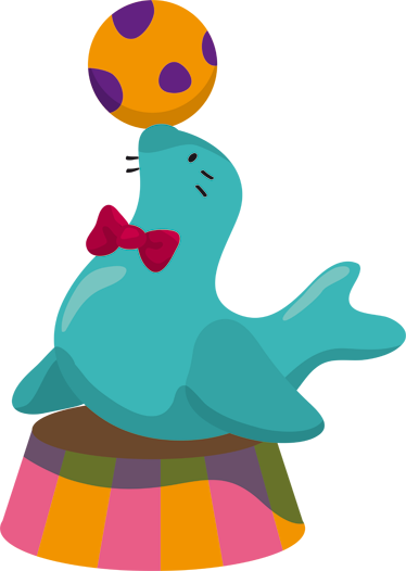 Tappeto vinile per bambini sfera di foca da circo - TenStickers