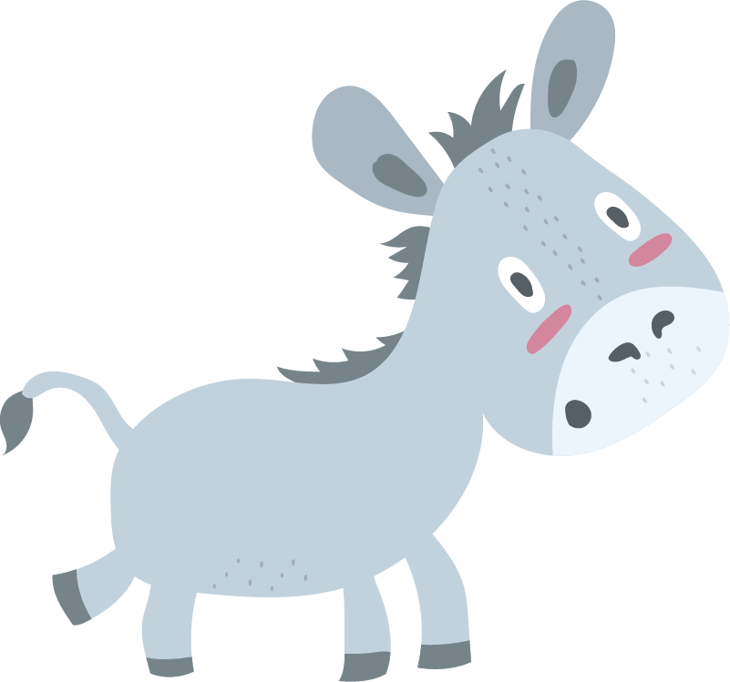 Tappeto vinile per bambini asino grigio - TenStickers