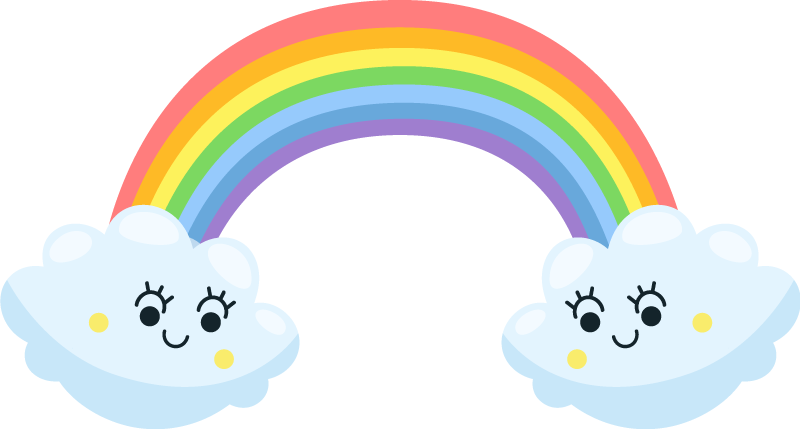 Tappeto vinile per bambini nuvole carine arcobaleno - TenStickers