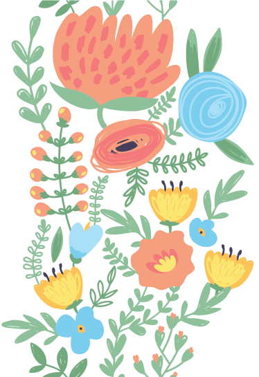 Tappeto vinile per bambini adesivo floreale per porta - TenStickers