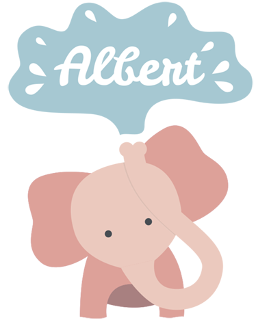 Tappeto vinile per bambini elefantino con nome - TenStickers