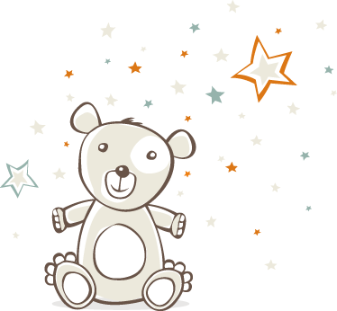 Tappeto vinile per bambini orso con stelle - TenStickers