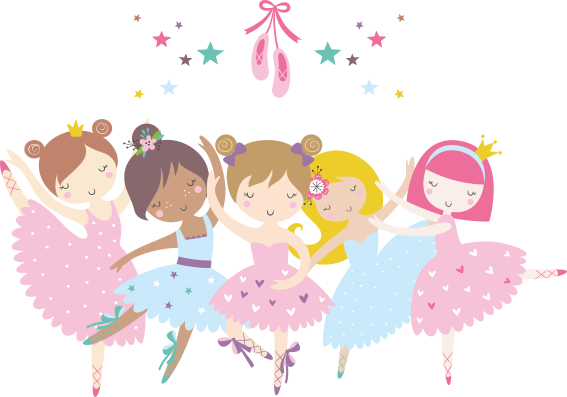 Tappeto vinile per bambini illustrazione stelle balletto - TenStickers