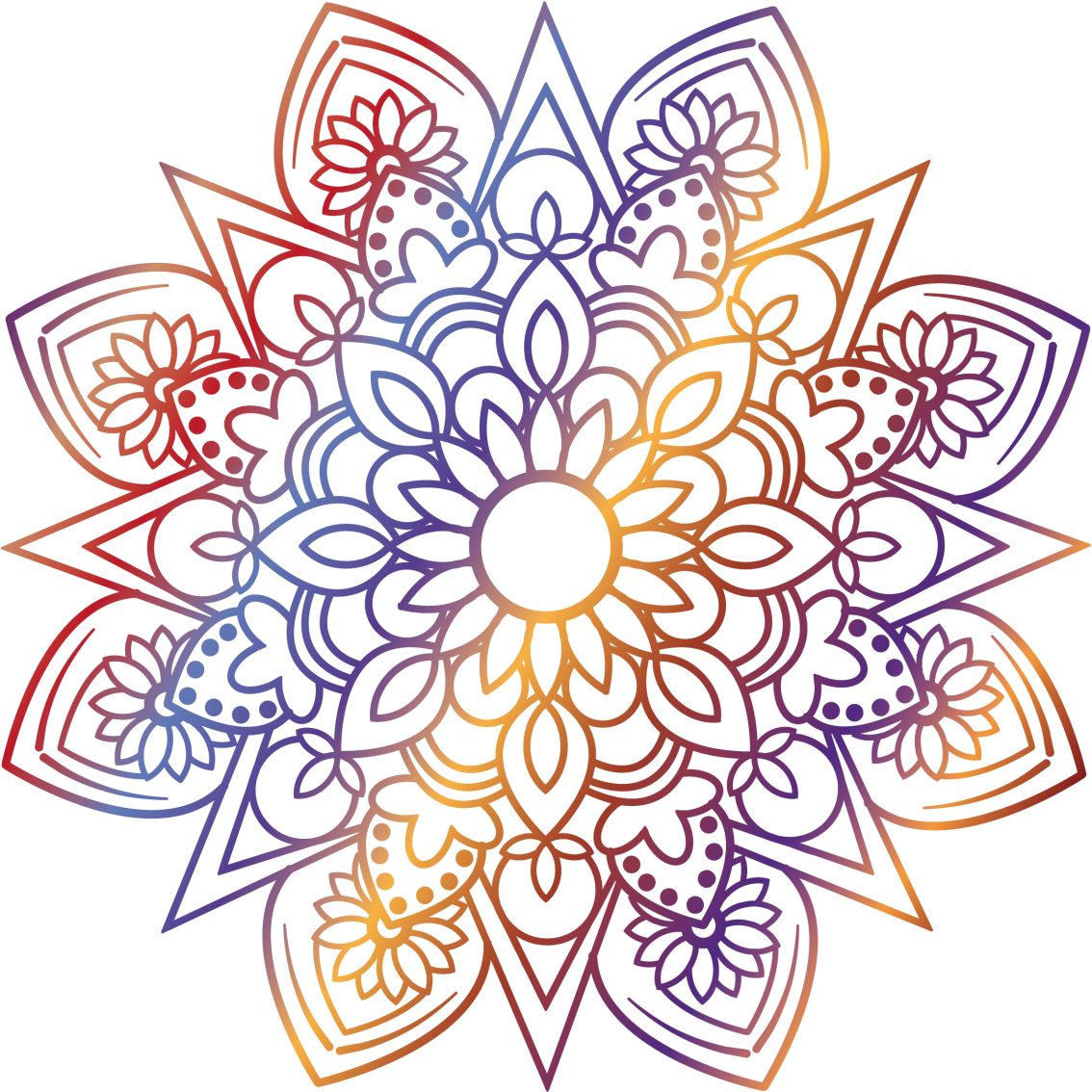 Tappeto vinile camera da letto mandala infuocato - TenStickers