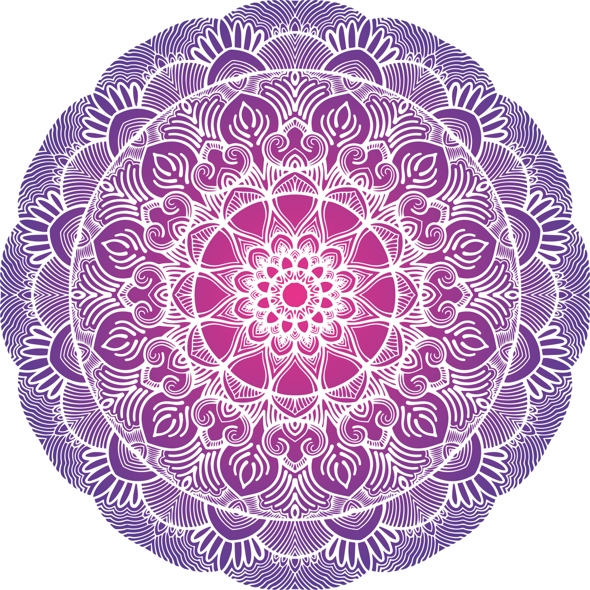 Tappeto vinile camera da letto mandala fiore viola - TenStickers