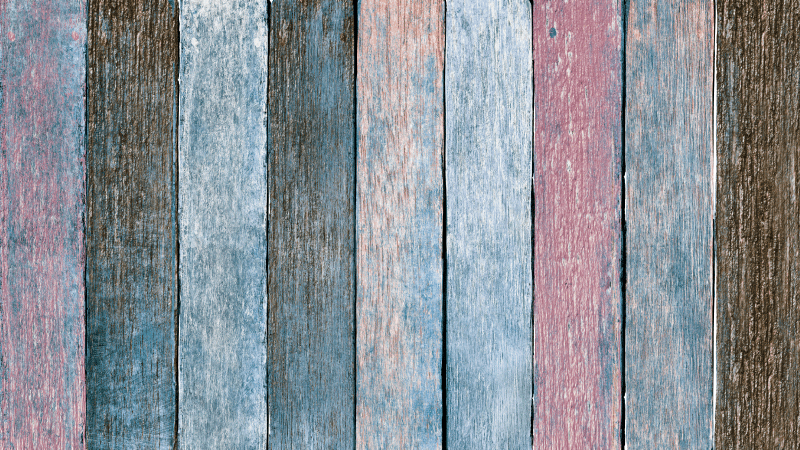 Tappeto vinile camera da letto tavole di legno colorate - TenStickers