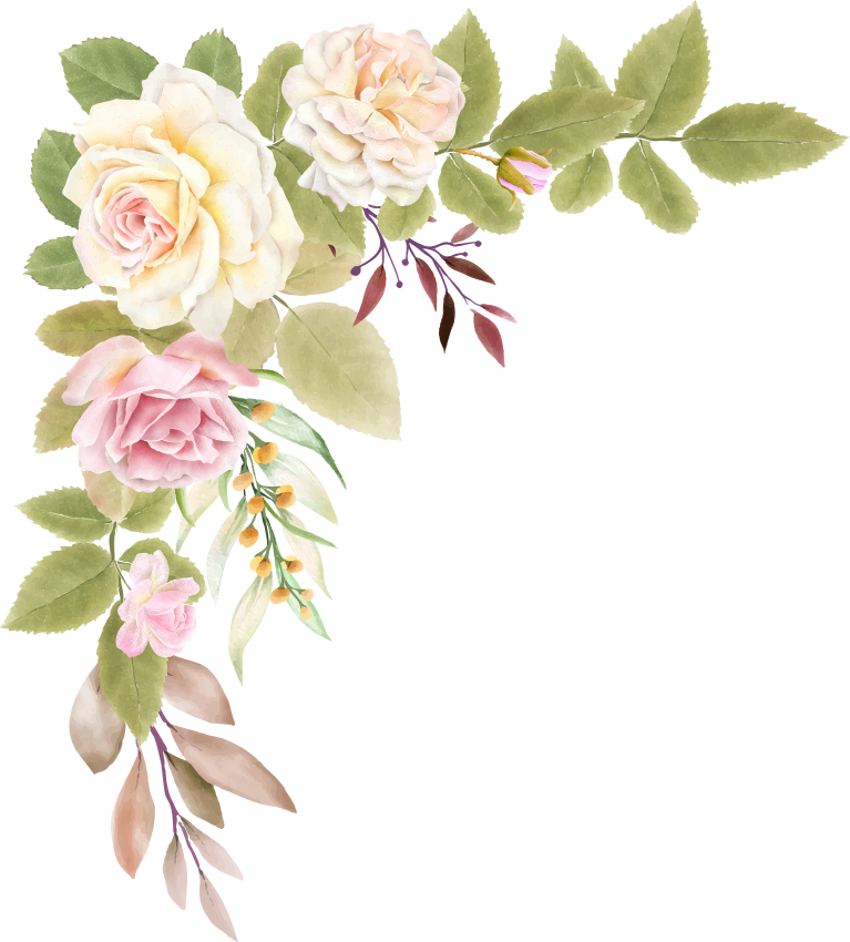 Tappeto vinile camera da letto rose rosa e bianche - TenStickers