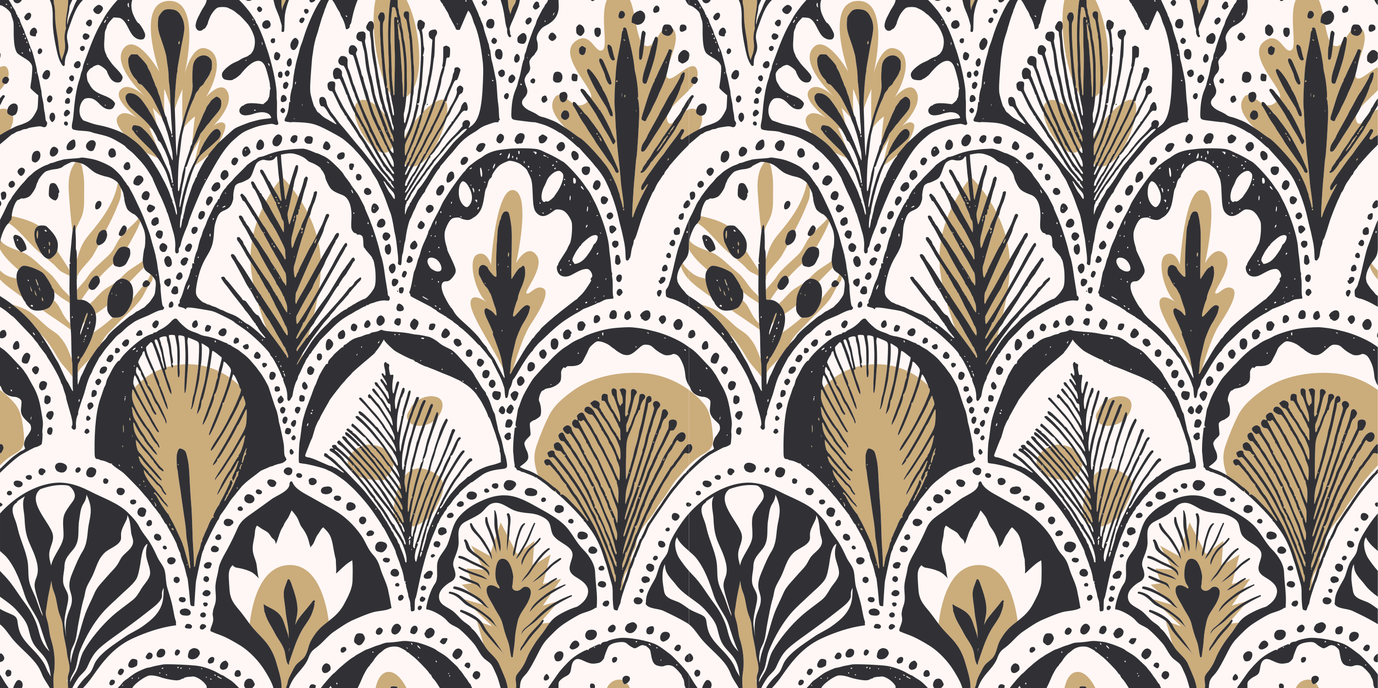 Tappeto vinile camera da letto motivo a ventaglio art deco - TenStickers