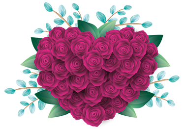 Tappeto vinile camera da letto corona cuori con rose - TenStickers