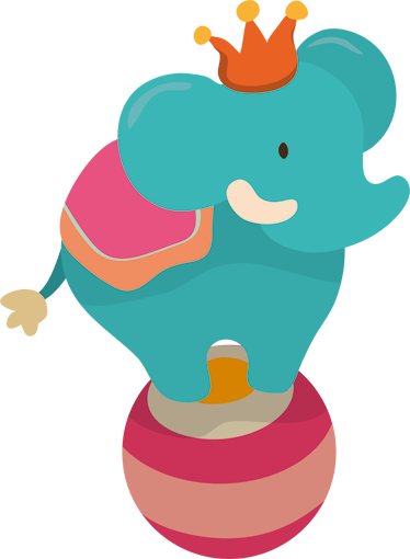 Tappeto vinile per bambini elefante in equilibrio - TenStickers