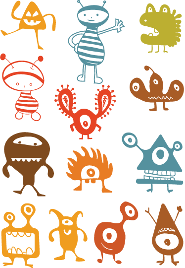 Tappeto vinile per bambini alieni colorati - TenStickers