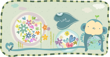 Tappeto vinile per bambini scimmia incorniciata - TenStickers