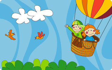 Tappeto vinile per bambini volare in mongolfiera - TenStickers