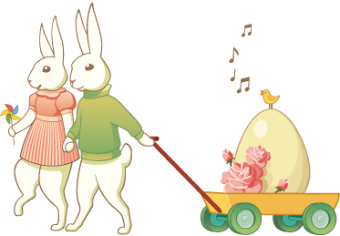 Tappeto vinile per bambini con coniglietti di pasqua - TenStickers