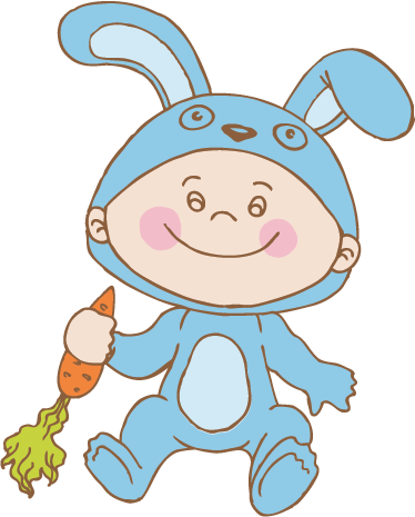 Tappeto vinile per bambini costume da coniglio - TenStickers