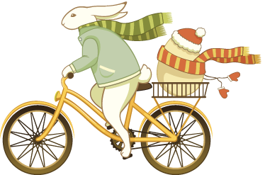 Tappeto vinile per bambini con coniglio pasquale in bici - TenStickers