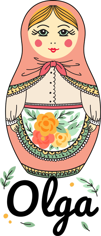 Tappeto vinile per bambini matrioska con nome - TenStickers