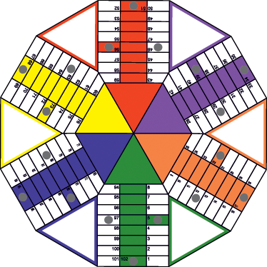 Tappeto vinile giochi adesivo geometrico per parchis - TenStickers
