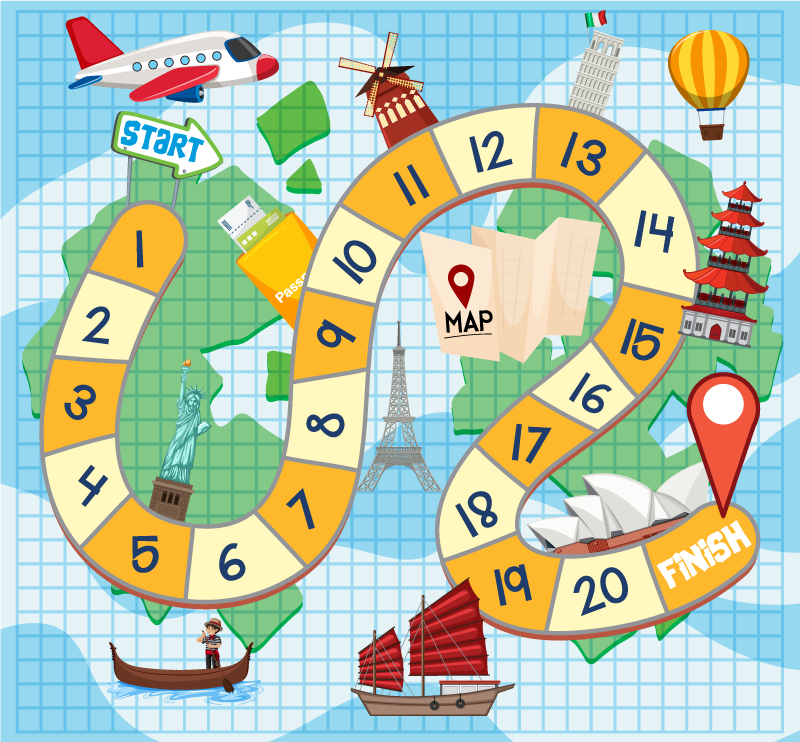 Tappeto vinile giochi mappa per giochi da tavolo - TenStickers