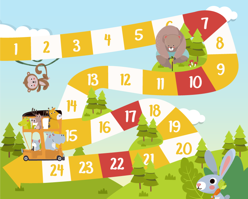 Tappeto vinile giochi animali cartoni da tavolo - TenStickers