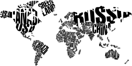 Tappeto vinile mappamondo nomi dei paesi - TenStickers